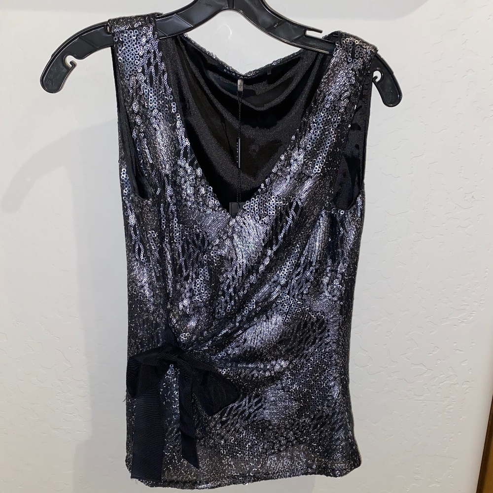 NWT- Elie Tahari Patterned Sequin Blouse